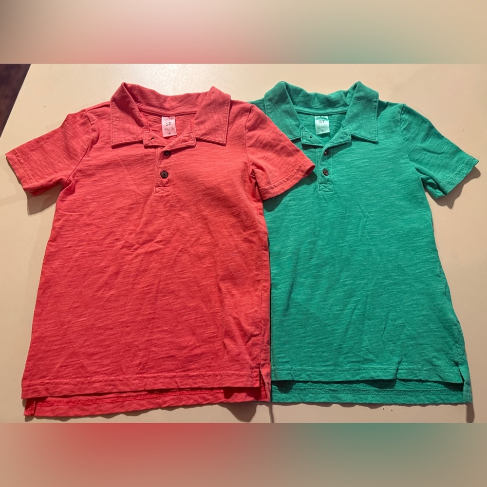Carters Simple Joys Pair of 5T Polo Shirts - Picture 3 of 8